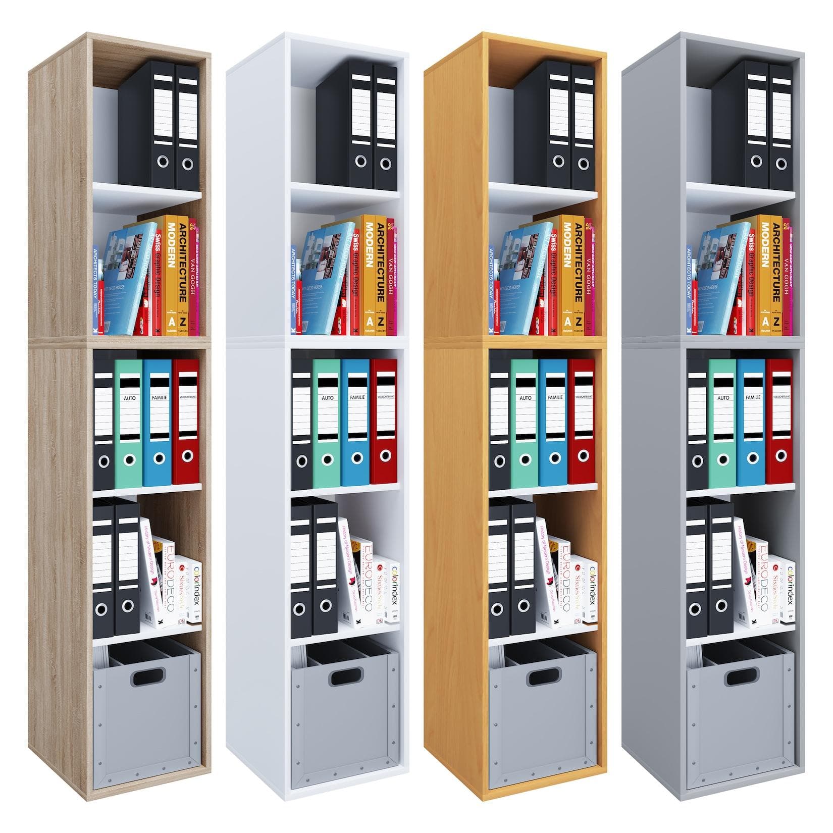VCM Bücherregal Lona l 5f Braun Sonoma-Eiche Büroregal