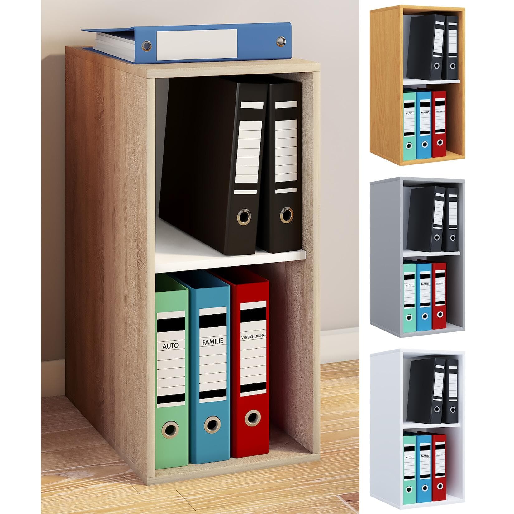 VCM Aktenregal Holz Büro Regal Bücher Ordner Aktenregal Lona l 2f