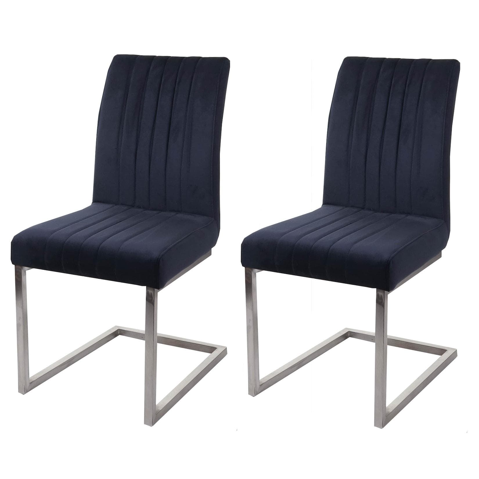 2er-Set Freischwinger MCW-L14 Samt anthrazit-blau