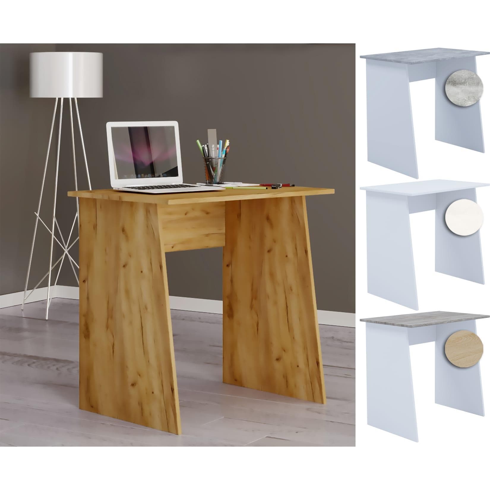 VCM Schreibtisch Masola Mini Braun/Weiß Holzstruktur