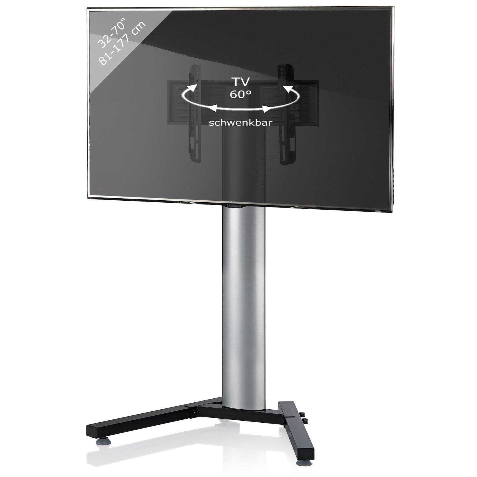 VCM TV Standfuß Stadino Mini Silber Aluminium