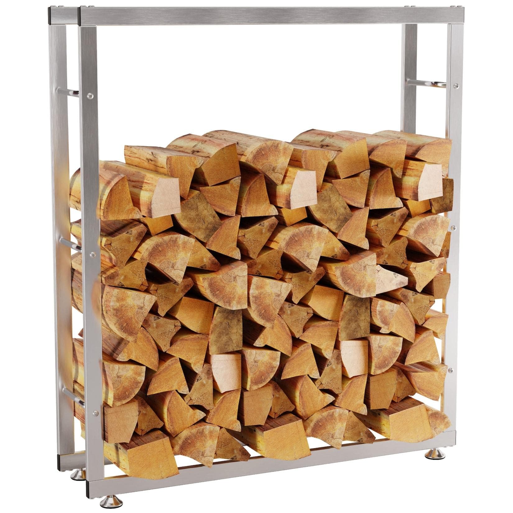 CLP Kaminholzständer Keri V2 Edelstahl Brennholzregal Mit Bodenschonern