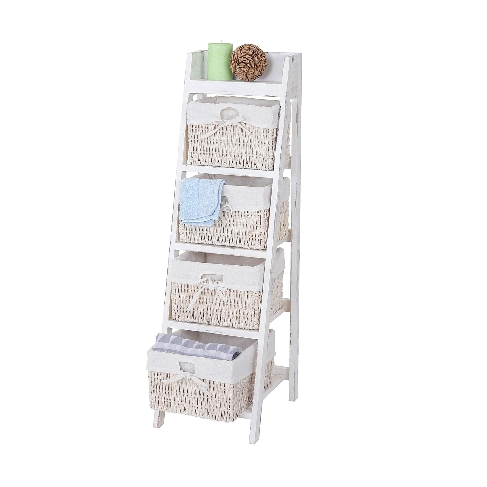 Leiterregal mit 4 Maiskorb Schubladen