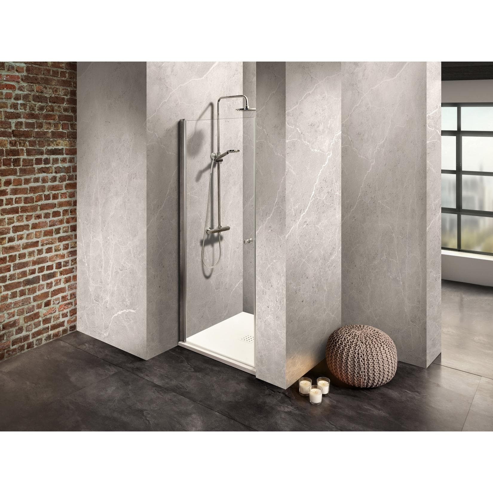 Dusche/Duschkabine Dusbad Vital 2 Pendeltür für Nische 900mm