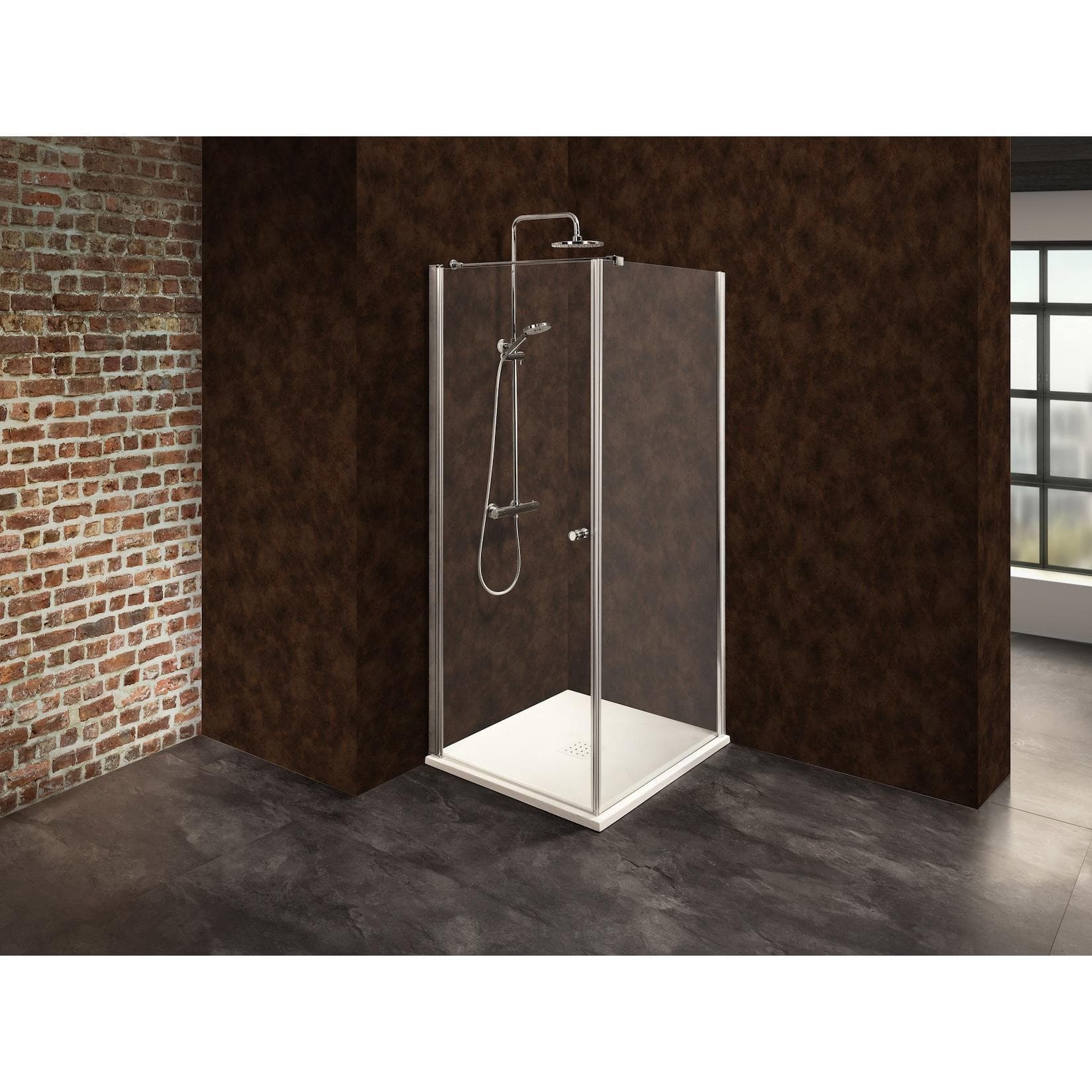 Dusbad Vital 2 Drehtür Duschkabine mit Duschwand