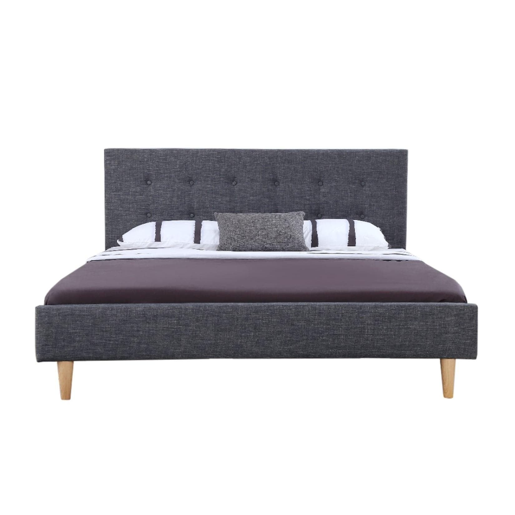 HTI-Living Bett Linn Grau Skandinavisches Design