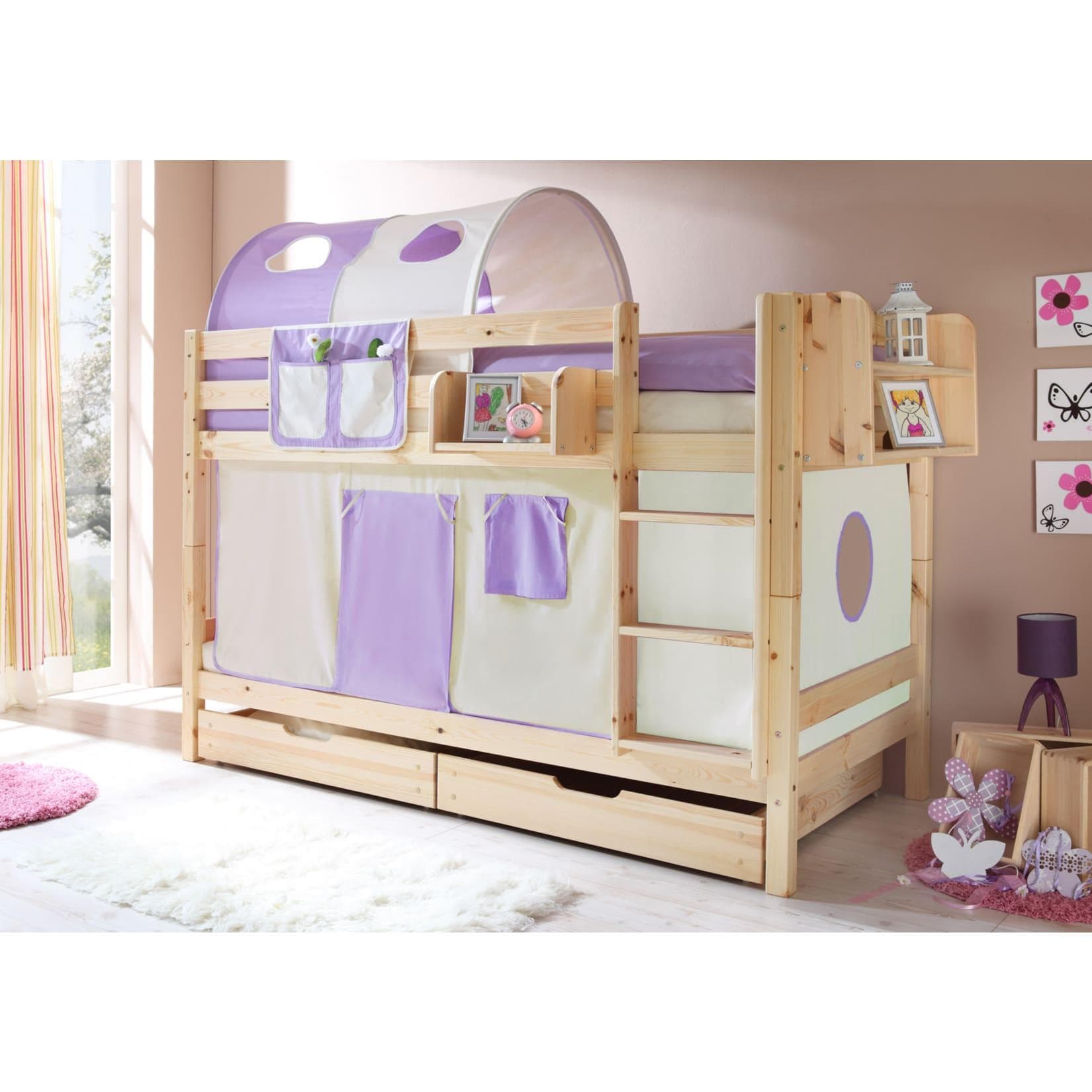 TiCAA Etagenbett Marcel Kiefer Natur Classic