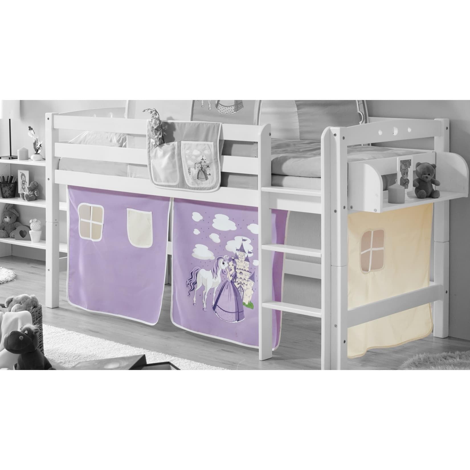 TICAA Hochbett-Vorhänge: Zweifarbige Baumwollstoffe mit Kindermotiven