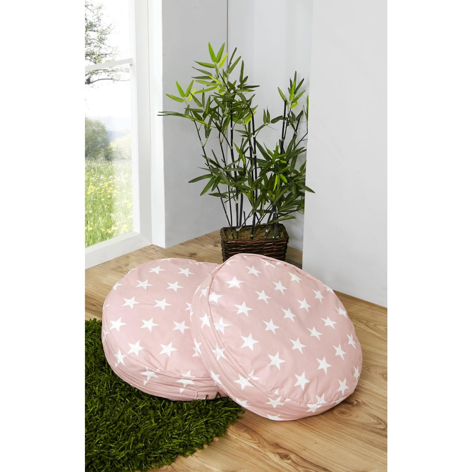 Ticaa Sitzkissen Set Pink Gemustert 2-tlg. Rund