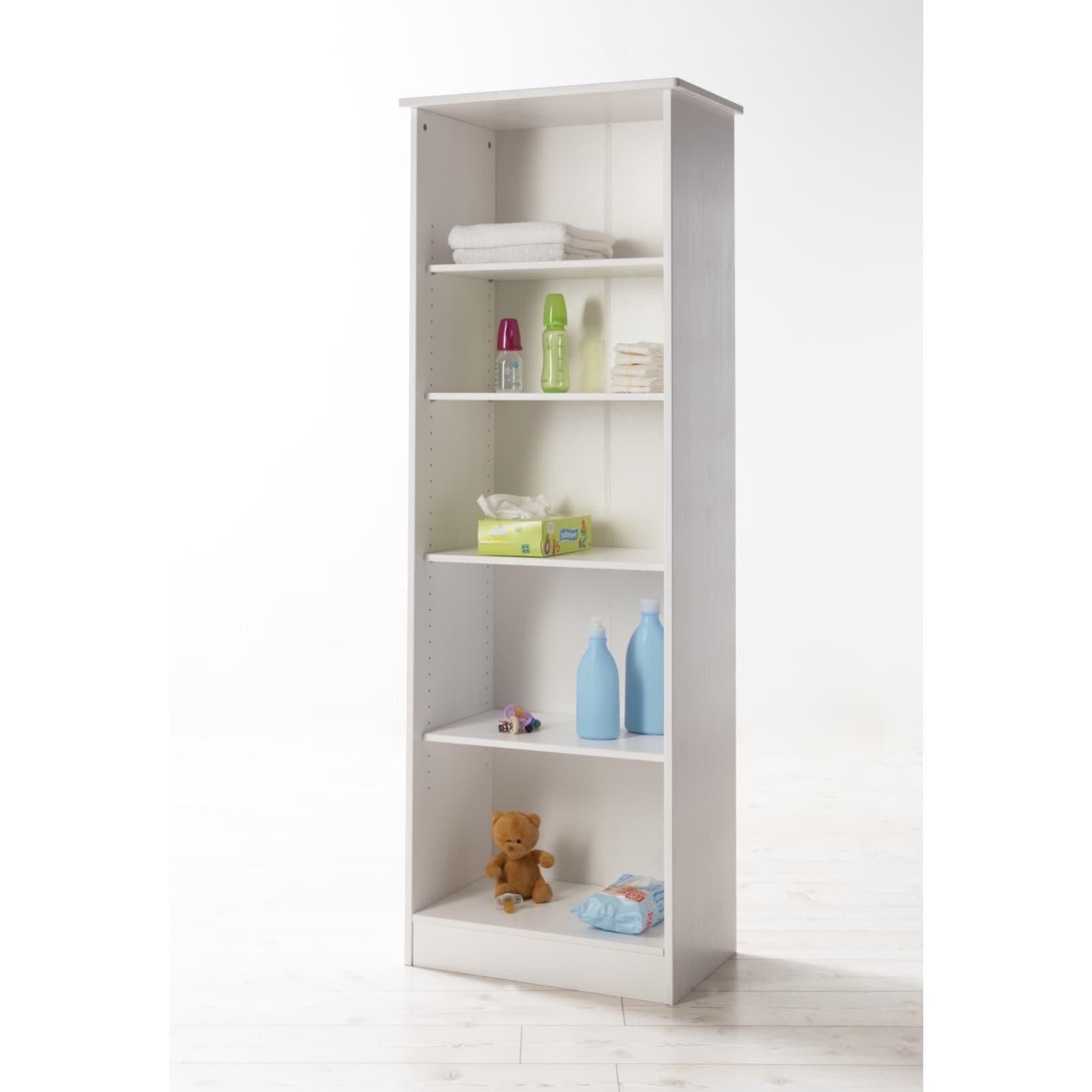 Kieferholz-Standregal in Weiß