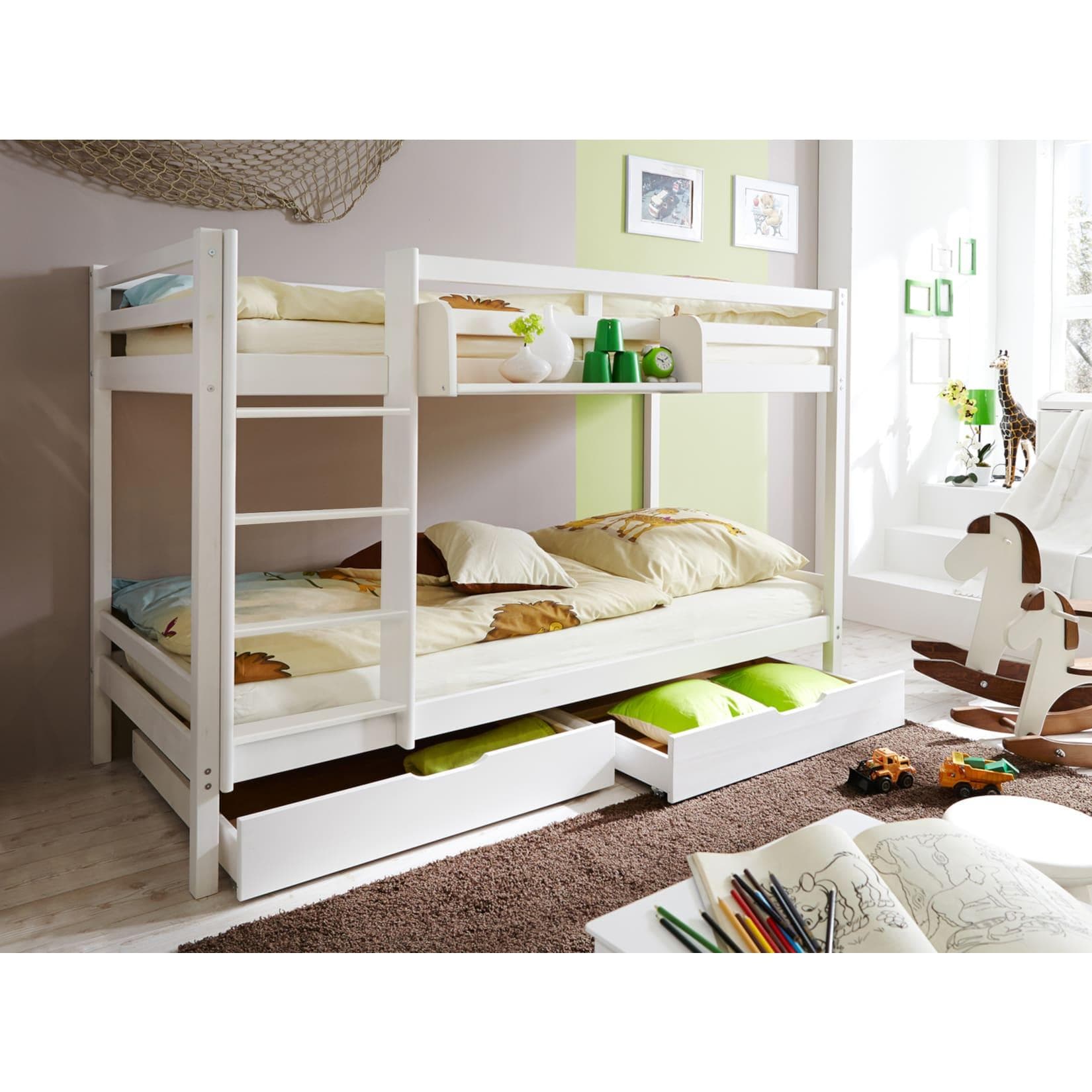 Mid.you Etagenbett Ticaa 888464 Rene Weiß Kiefer Massiv