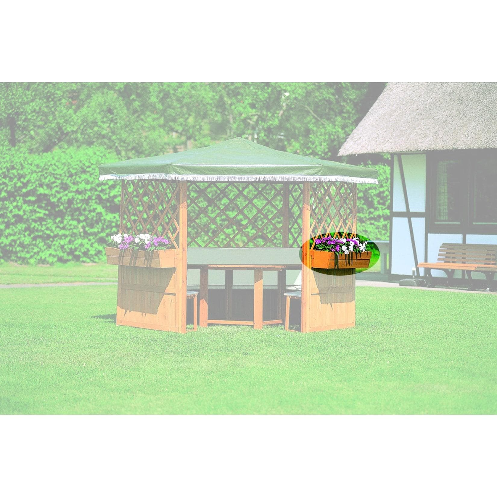 Promadino Blumenkasten für Pavillon Palma & Marburg Honigbraun