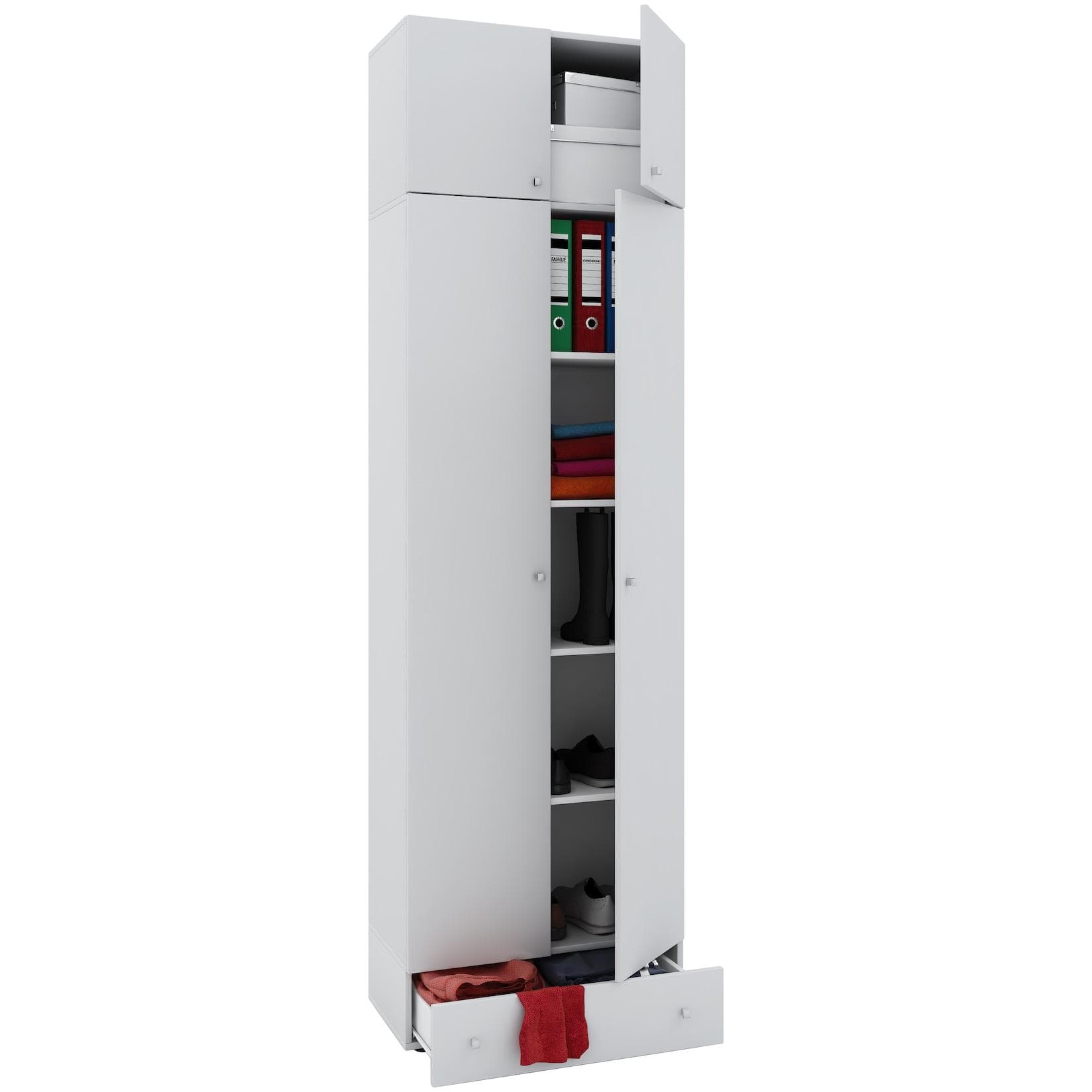 VCM Kleiderschrank Vandol Buche Holz 5 Fächer