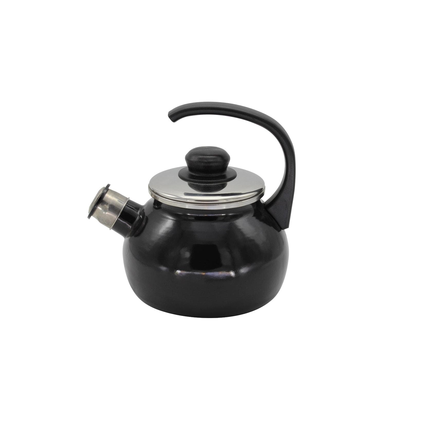Krüger Flötenwasserkessel Triest Silber/Schwarz 18 cm Induktion