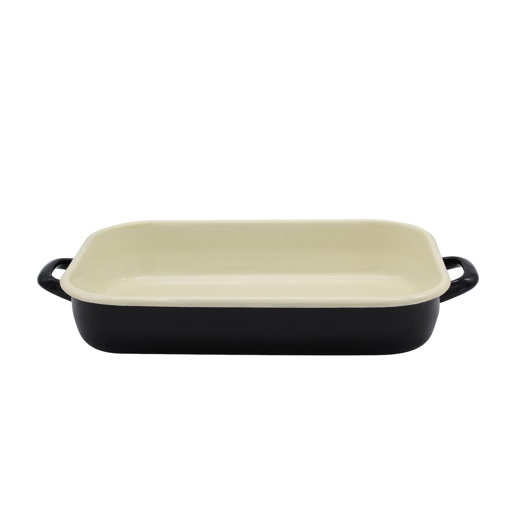 KRÜGER Auflaufform Triest Emaille Schwarz Beige