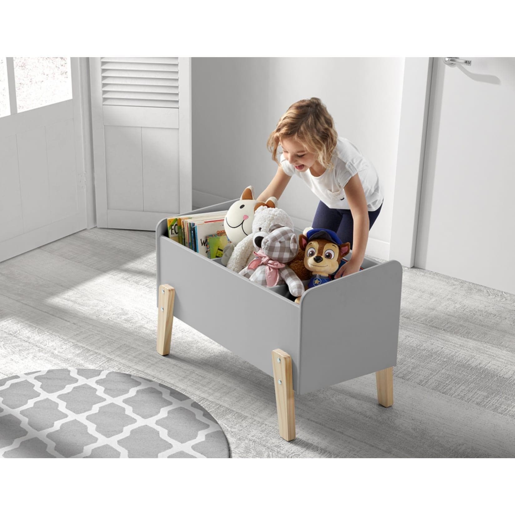 Vipack Spielzeugtruhe Kiddy Grau MDF