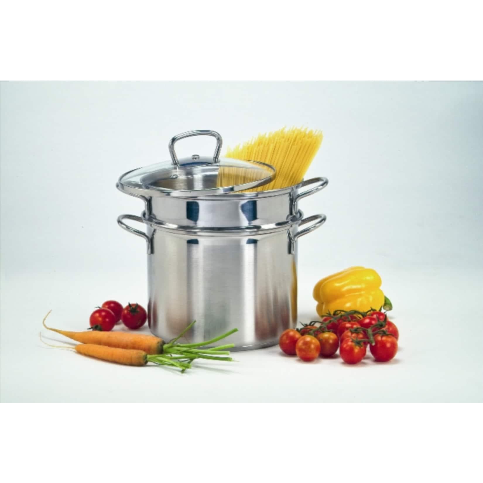 Spaghettitopf 3-tlg. Edelstahl mit Glasdeckel