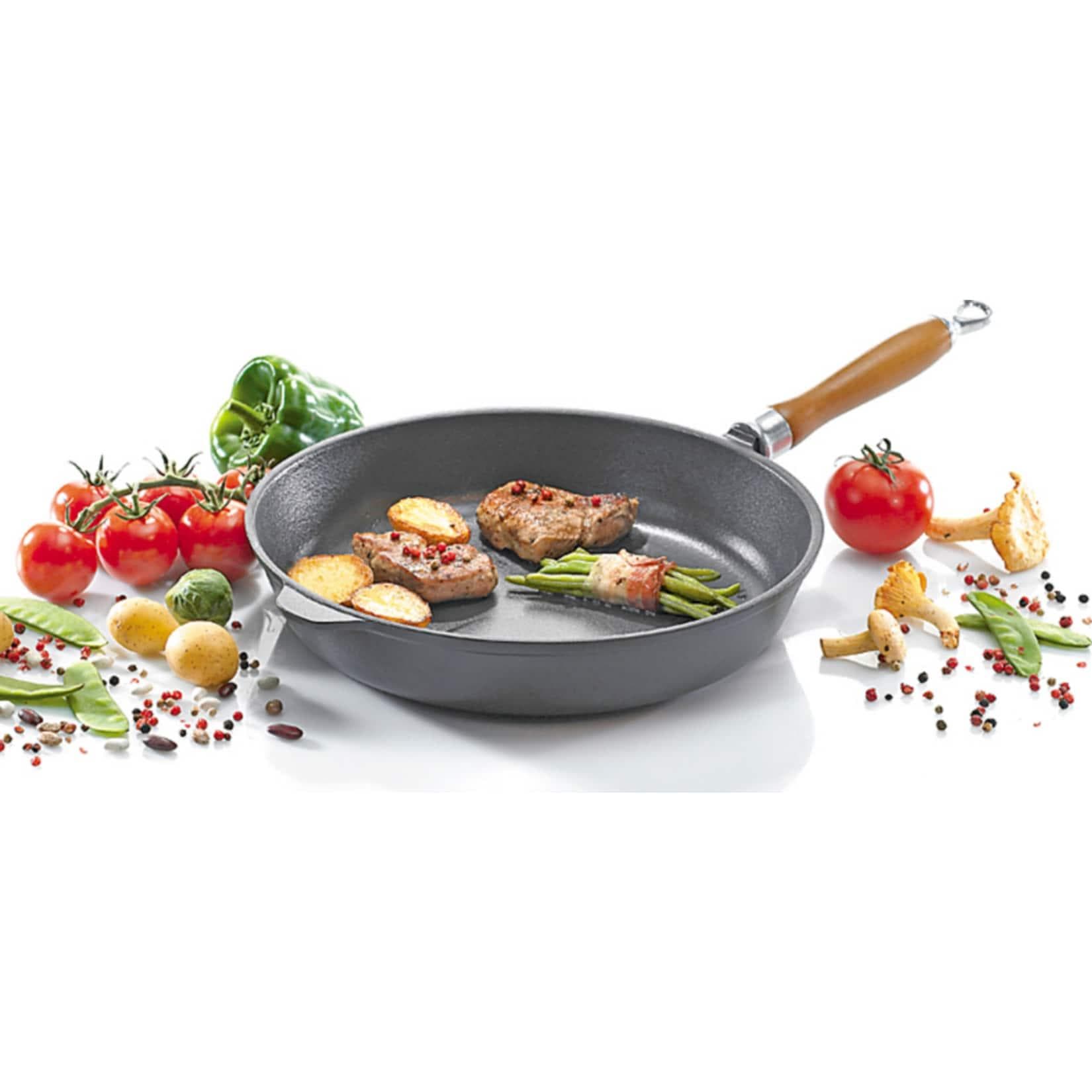 Eisenguss-Pfanne RUSTICA 20 cm Kirschholzstiel
