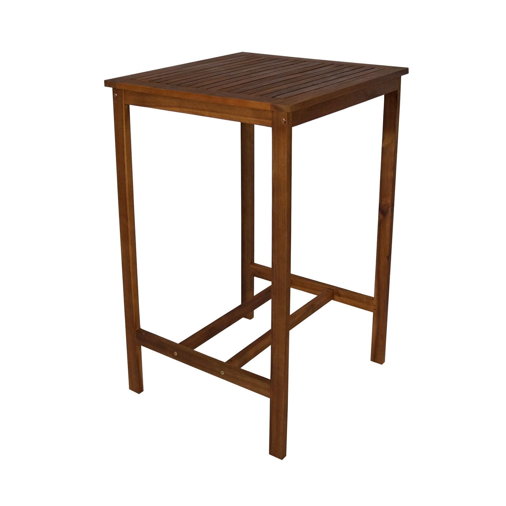 Quadratischer Stehtisch aus geölter Akazie