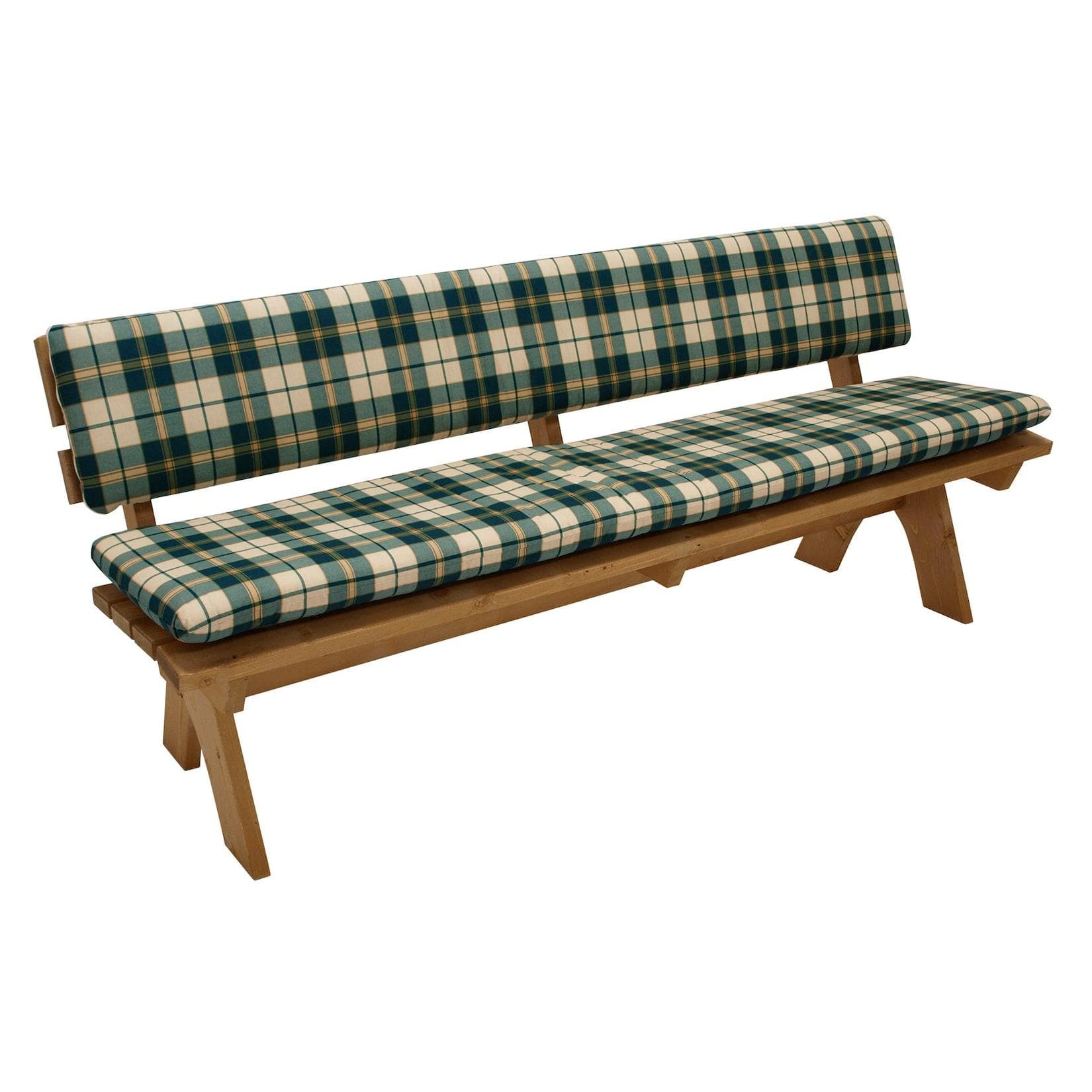 DEGAMO Gartenbankauflage BOSTON Grün/Beige Kariert 4-Sitzer