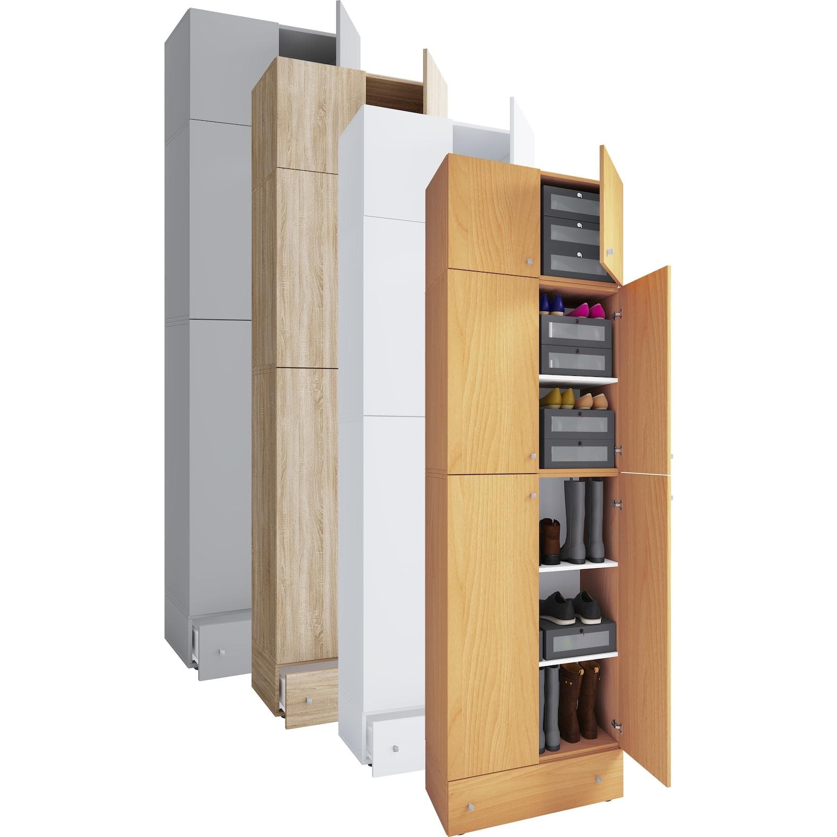 VCM Schuhschrank Lona XXL Buche 5 Fächer Schublade