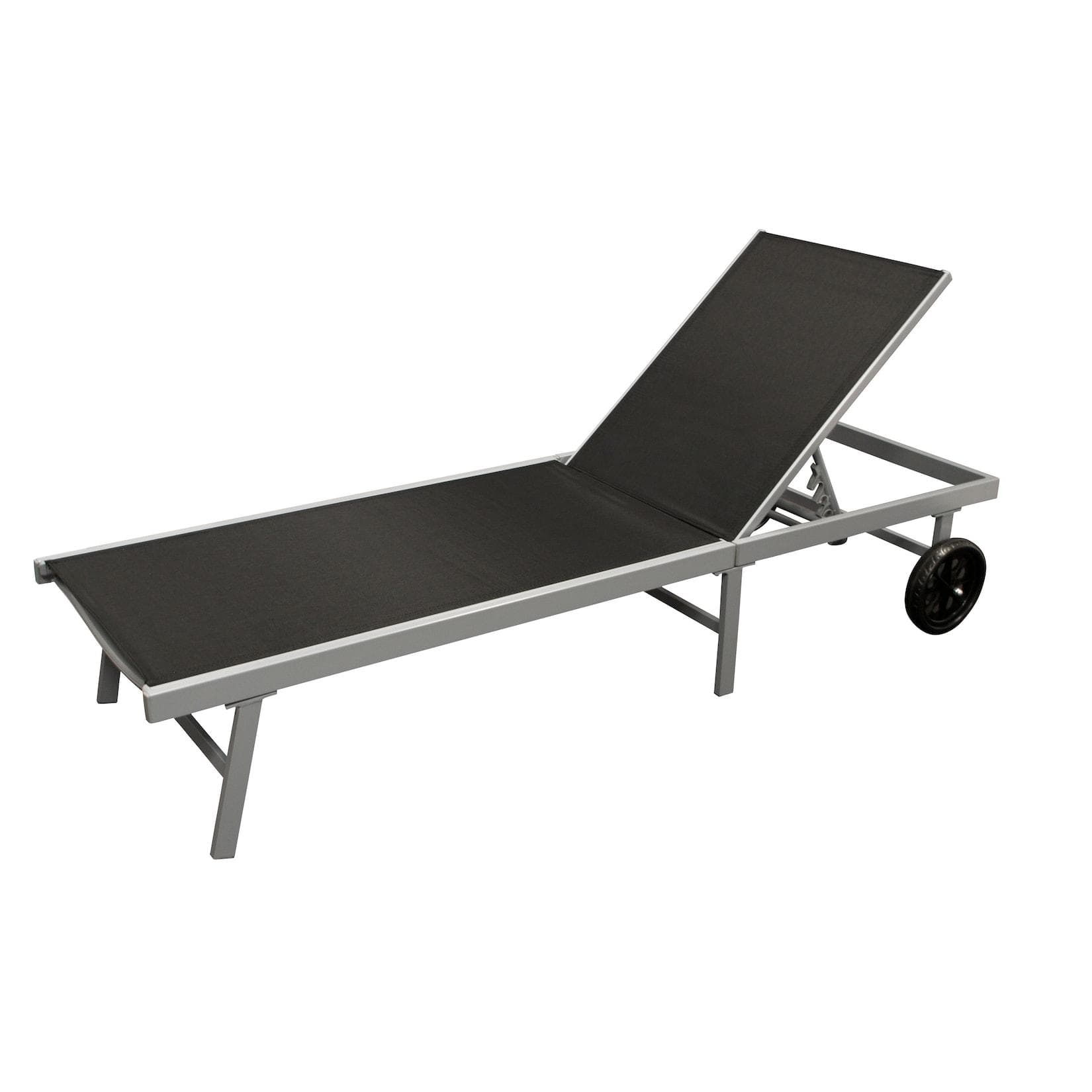 DEGAMO Rollenliege OSTIA Aluminium Silber Schwarz