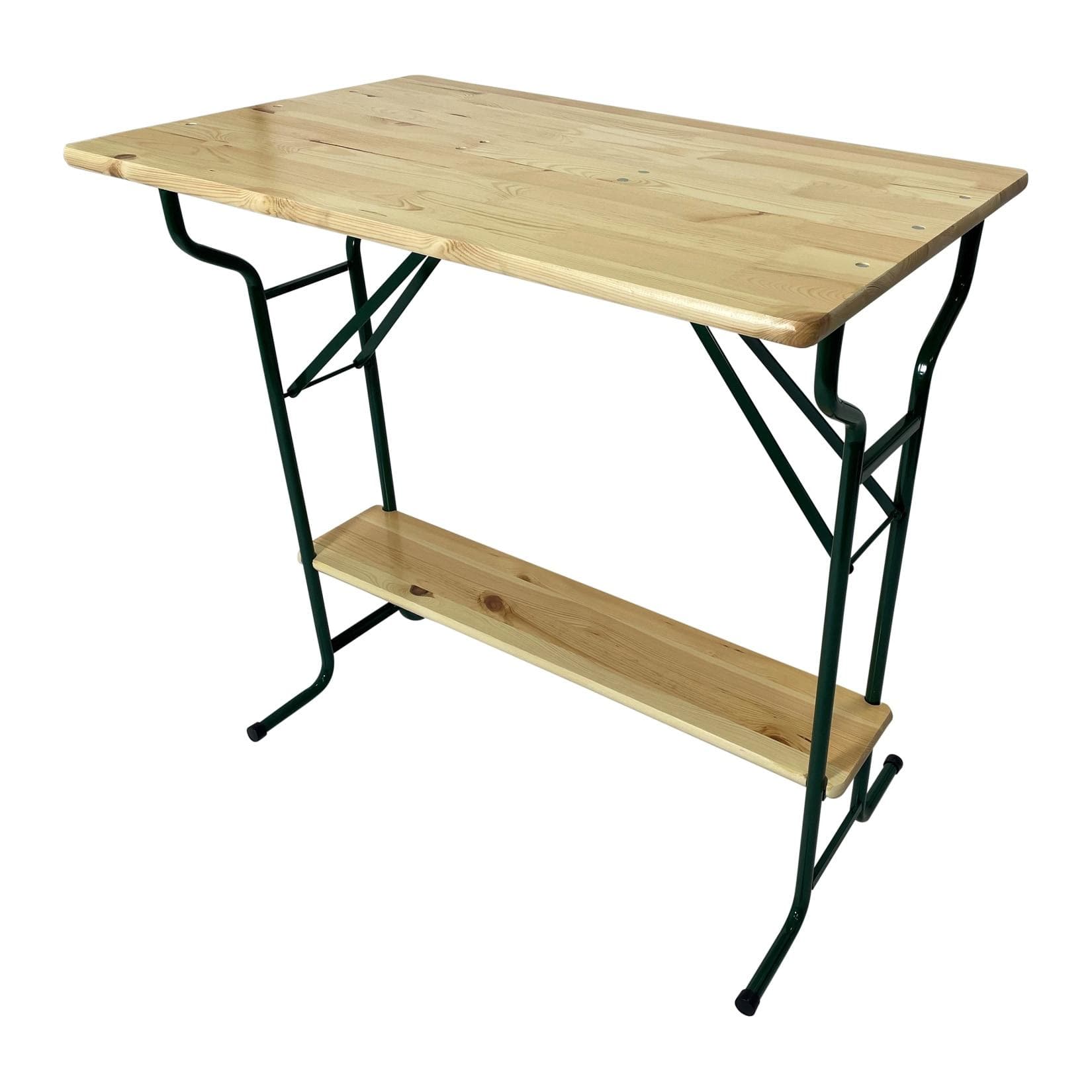 DEGAMO Stehtisch BAMBERG 113cm Klappbar Metall Holz Dunkelgrün