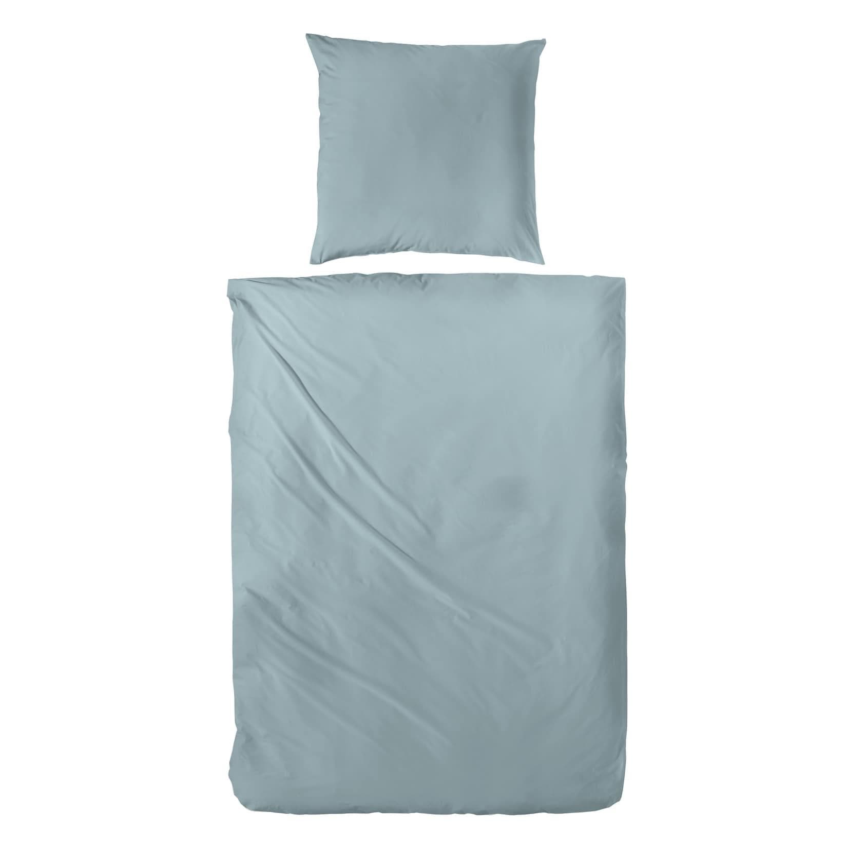 Primera Luxus-Satin Bettwäsche Grau-Grün 100% Baumwolle