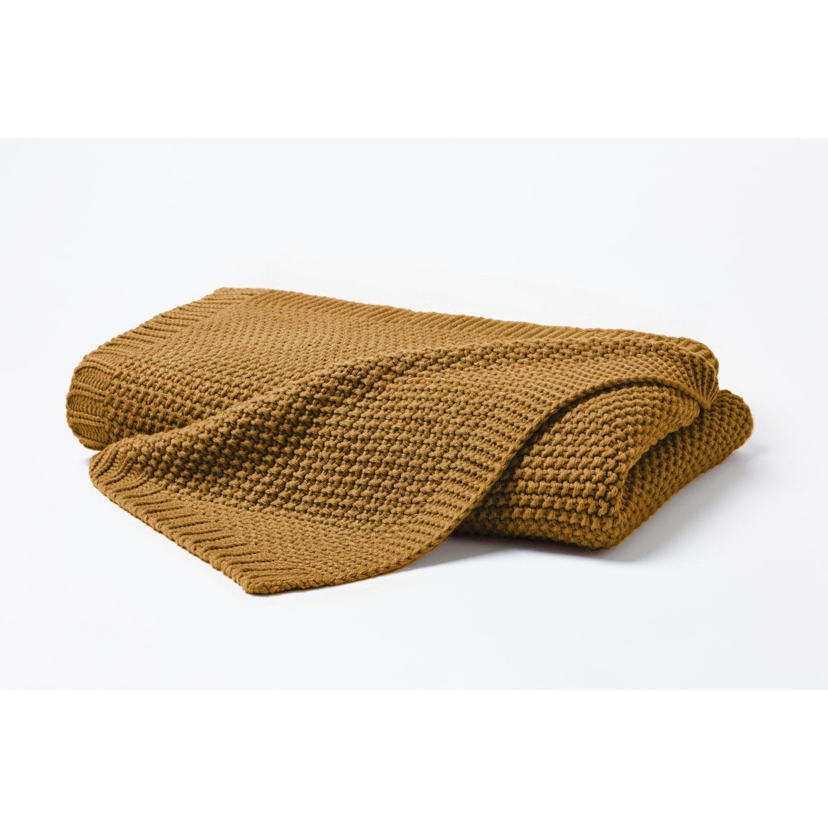 Primera Strickdecke Senfgelb Kuscheldecke Polyacryl