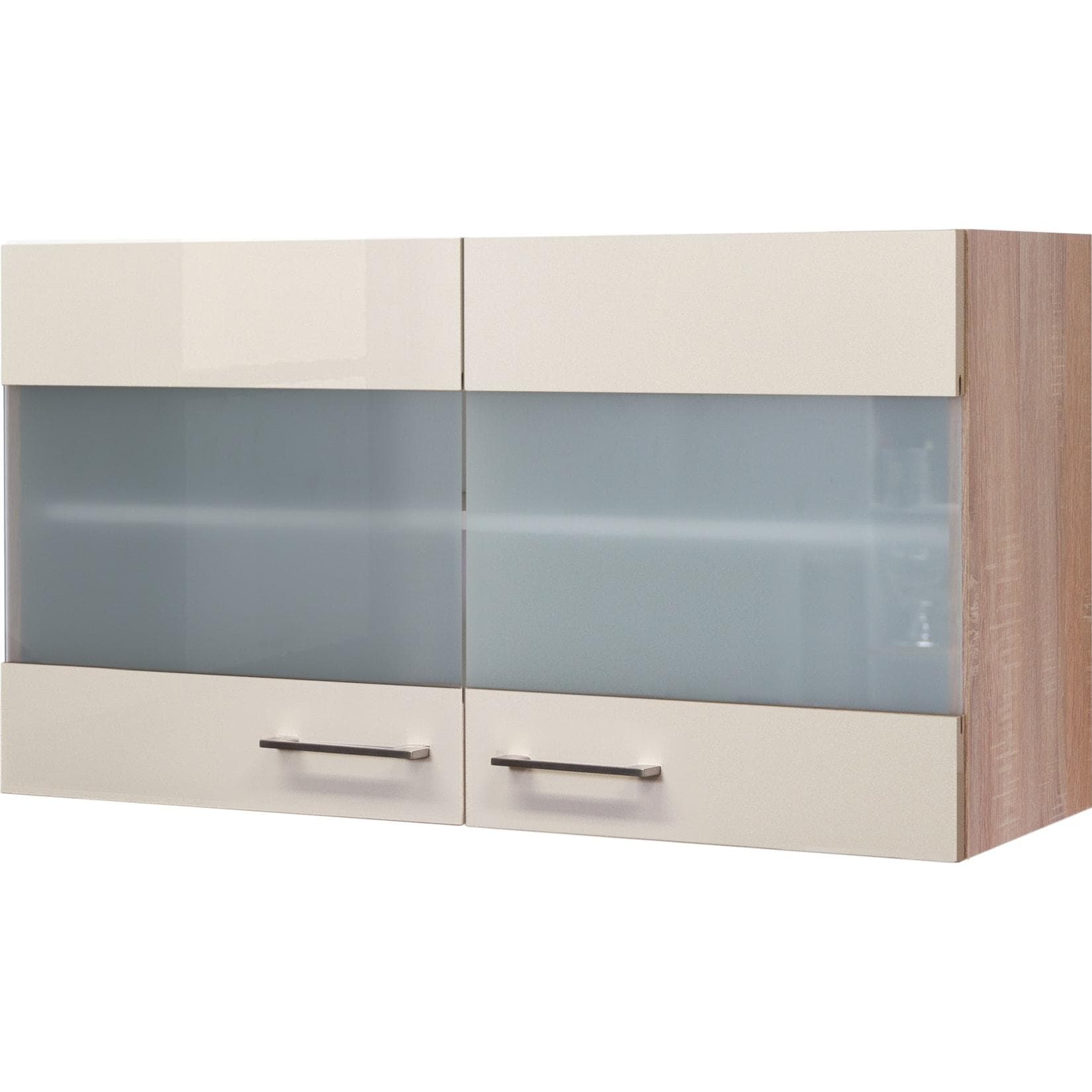 Flex-Well Glashängeschrank Nepal 100cm Braun/Weiß mit Glastüren