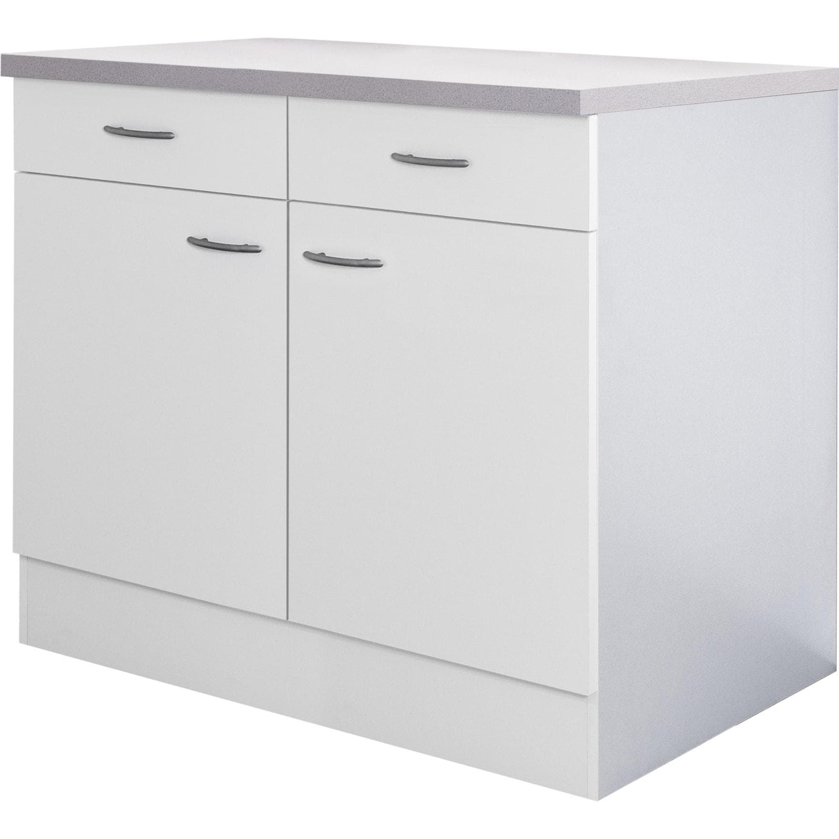 Flex-Well Unterschrank Wito Weiß Holzwerkstoff 2 Türen 2 Schubladen