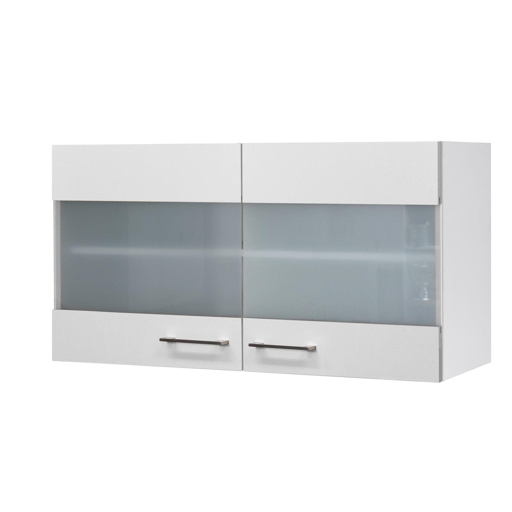 Flex-Well Glashängeschrank Kopenhagen Weiß Matt mit Milchglasfront