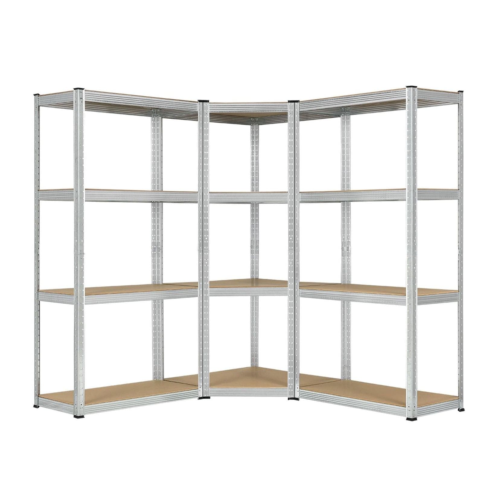 Juskys Schwerlastregal Set - Metall, MDF-Böden, Flexibel Aufbaubar