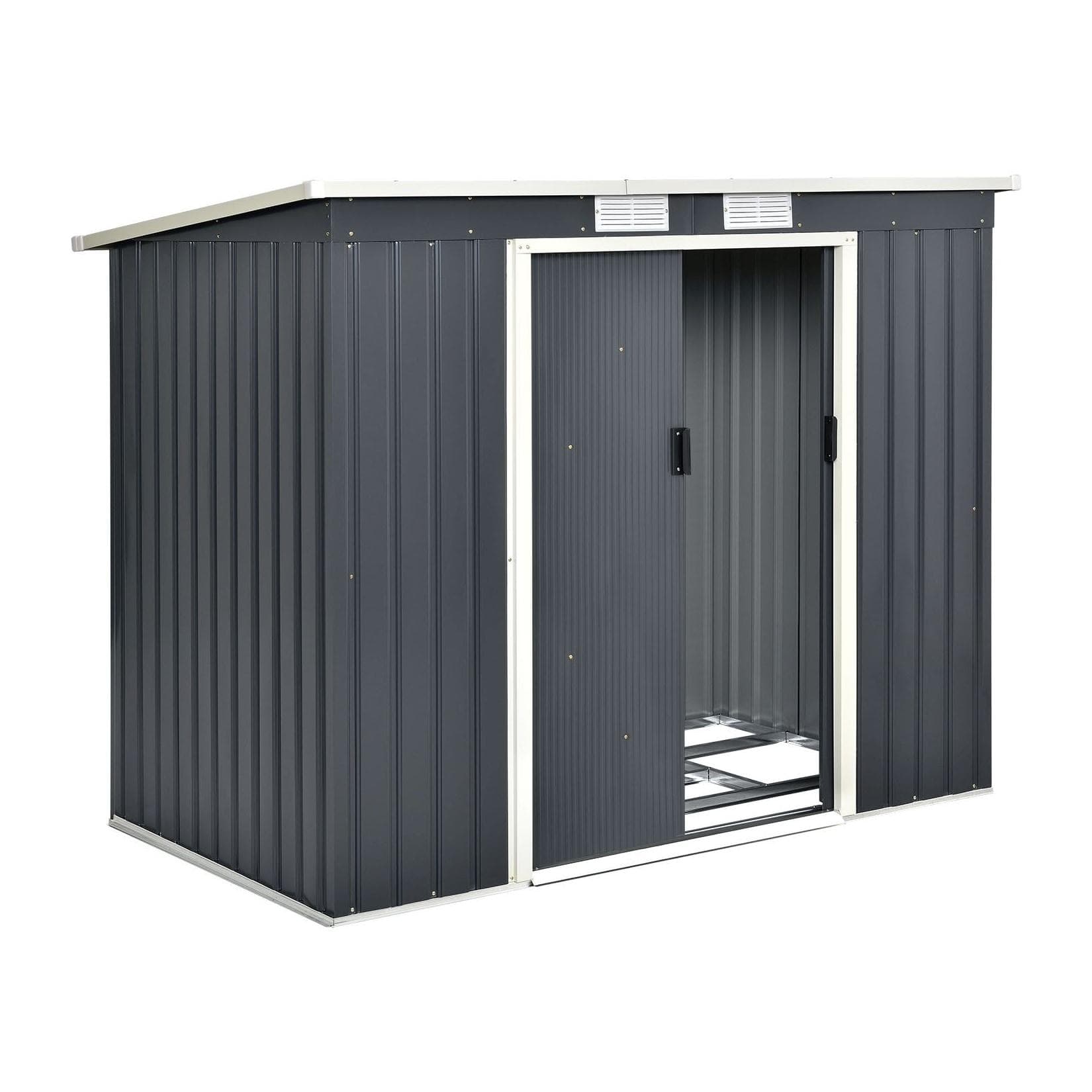 Juskys Gartenhaus M Pultdach Schiebetür Stahlblech