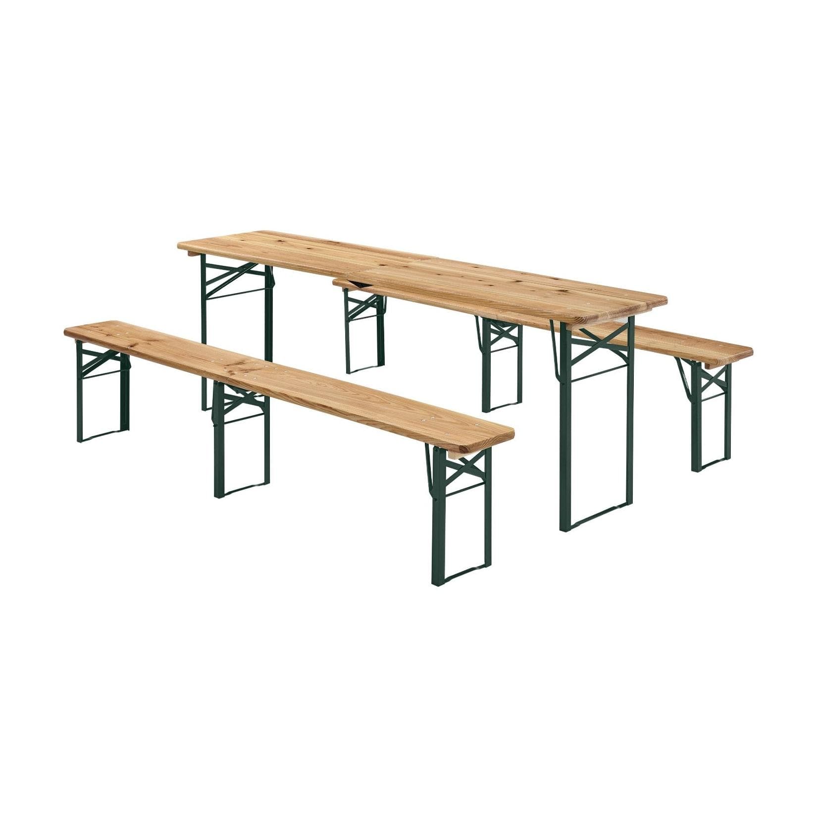 Juskys Bierzeltgarnitur Passau 3-tlg. Klappbar Holz Stahl