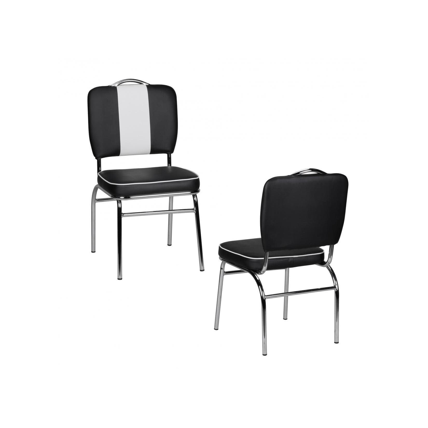 Retro Esszimmerstuhl im Diner-Stil schwarz-weiß