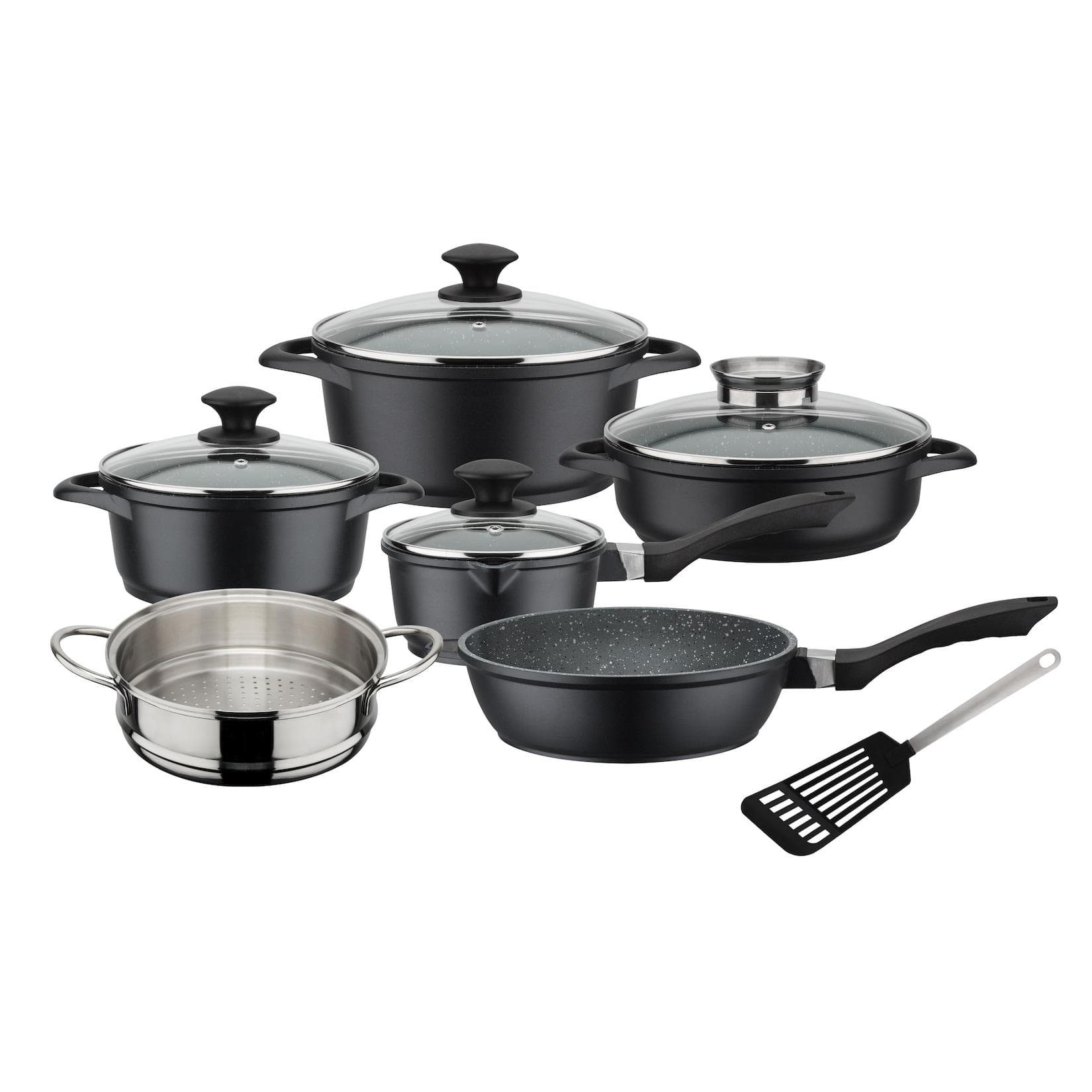 GSW Topf-Set Gourmet Granit schwarz Induktion