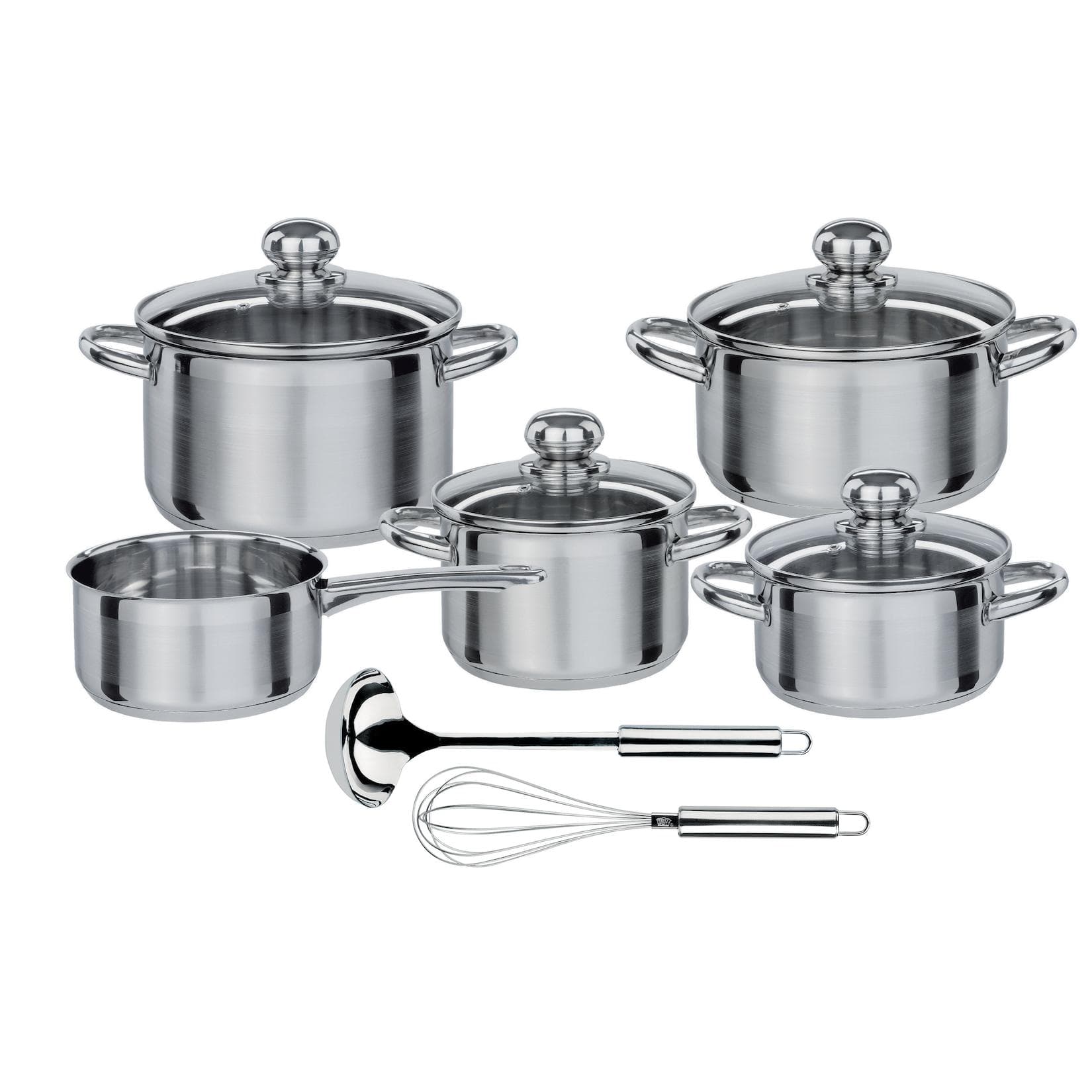 GSW Topf-Set "Silver Star" 11-teilig Edelstahl Induktion Silber