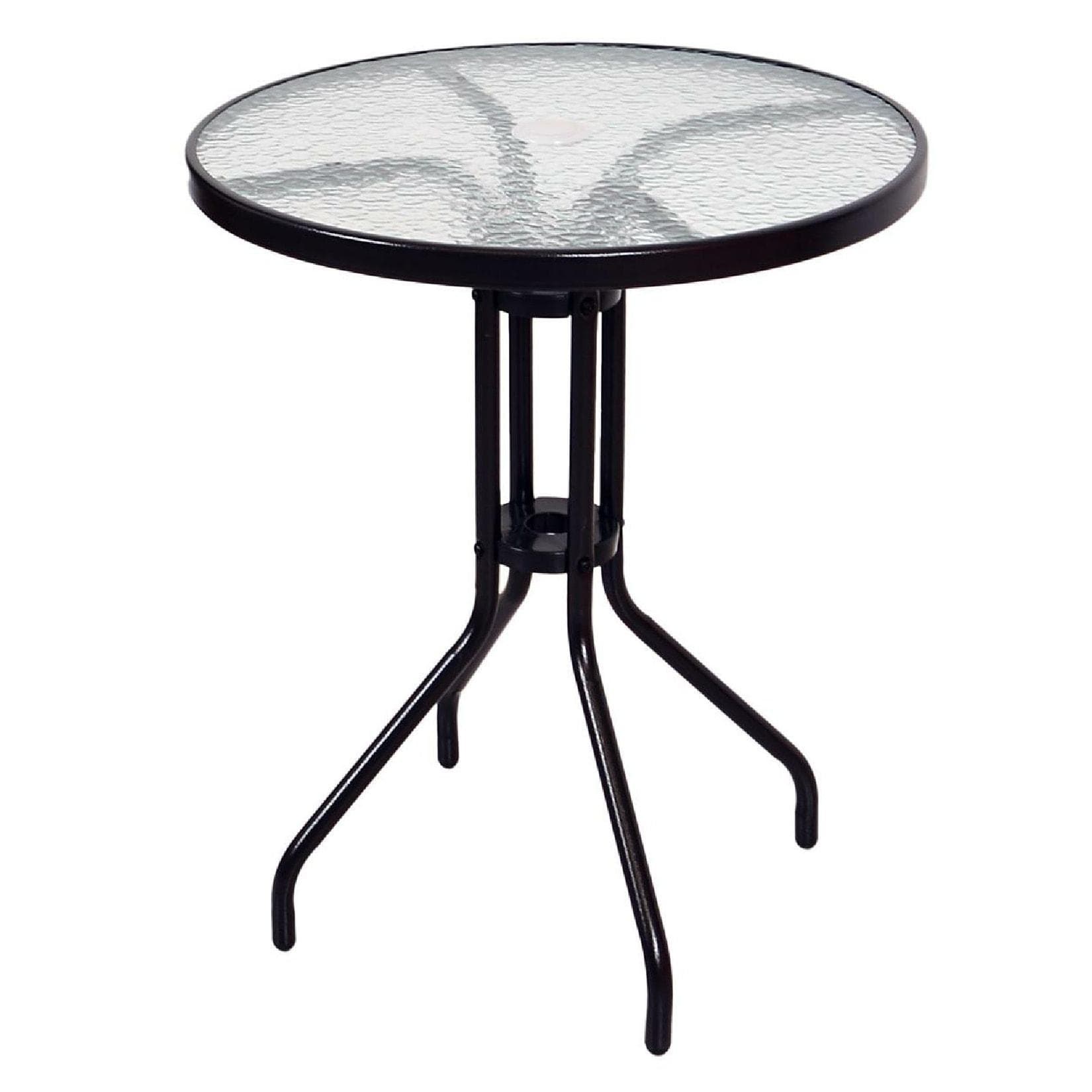 VCM Bistro Tisch mit Glasplatte Braun