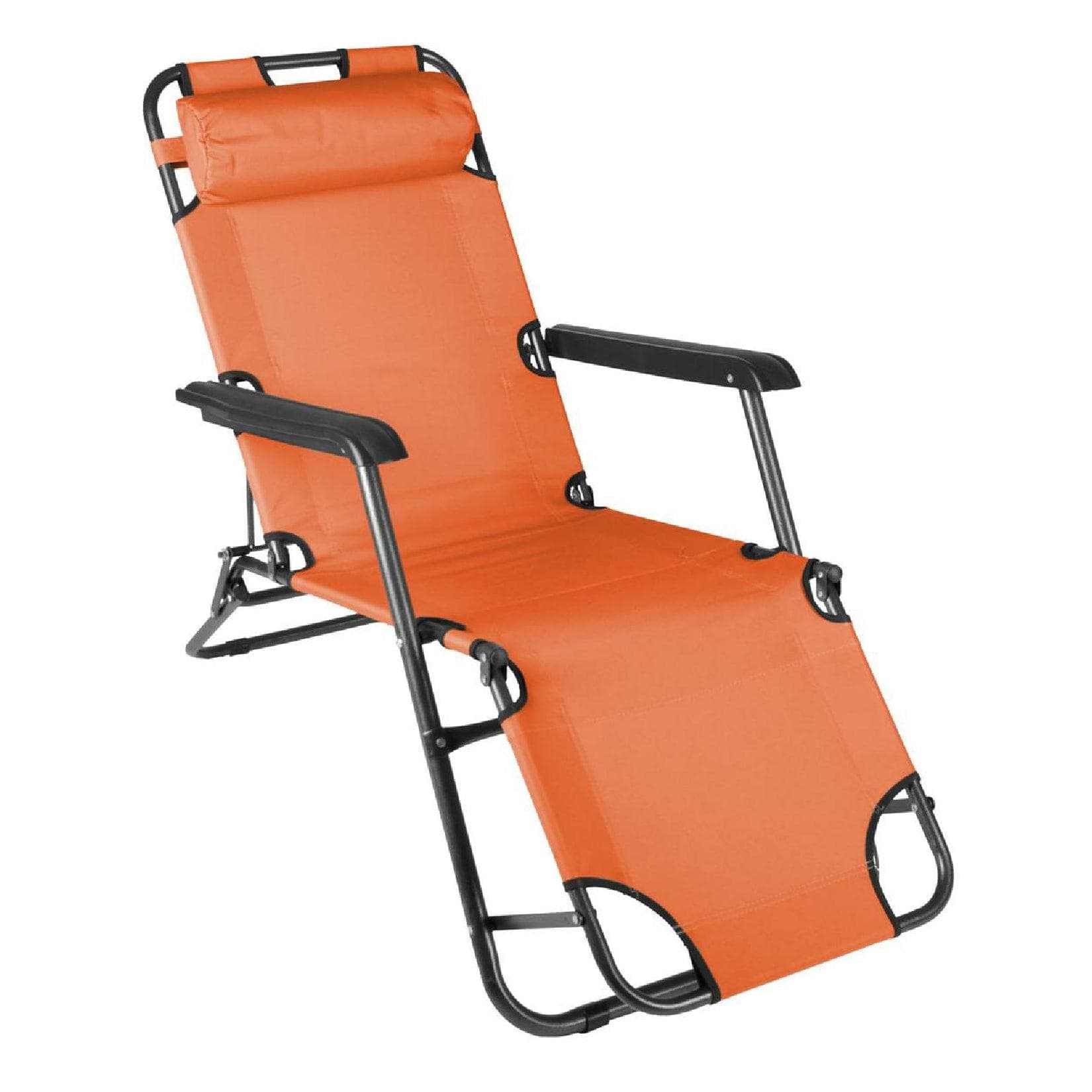 VCM Sonnenliege Gartenliege Klappbar Orange 2-fach Verstellbar