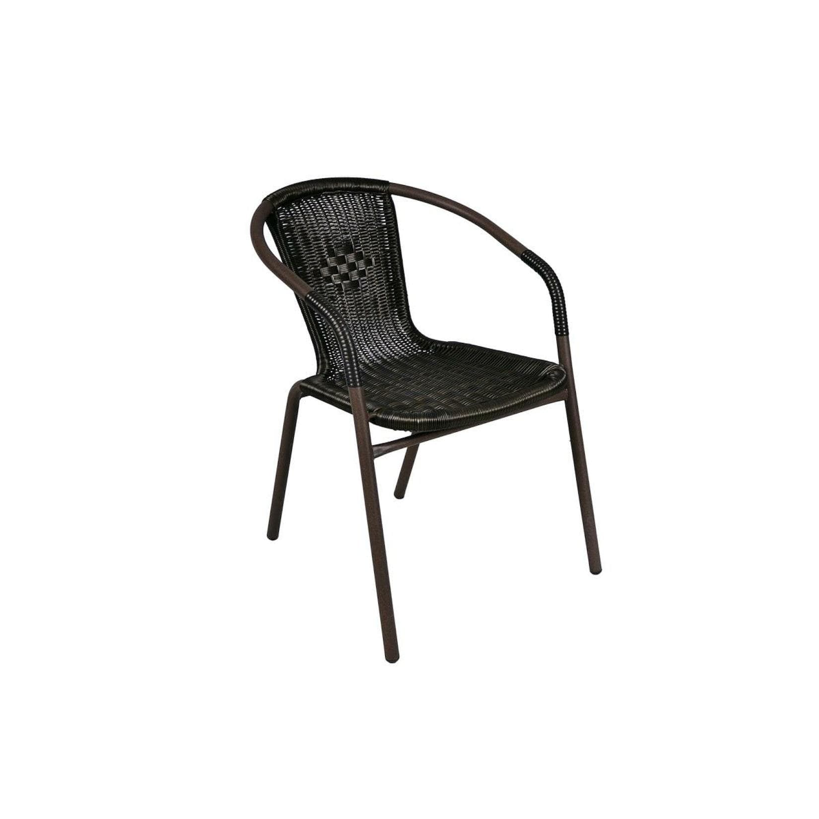 VCM Bistrostuhl Stapelbar Braun Polyrattan Gartenstuhl