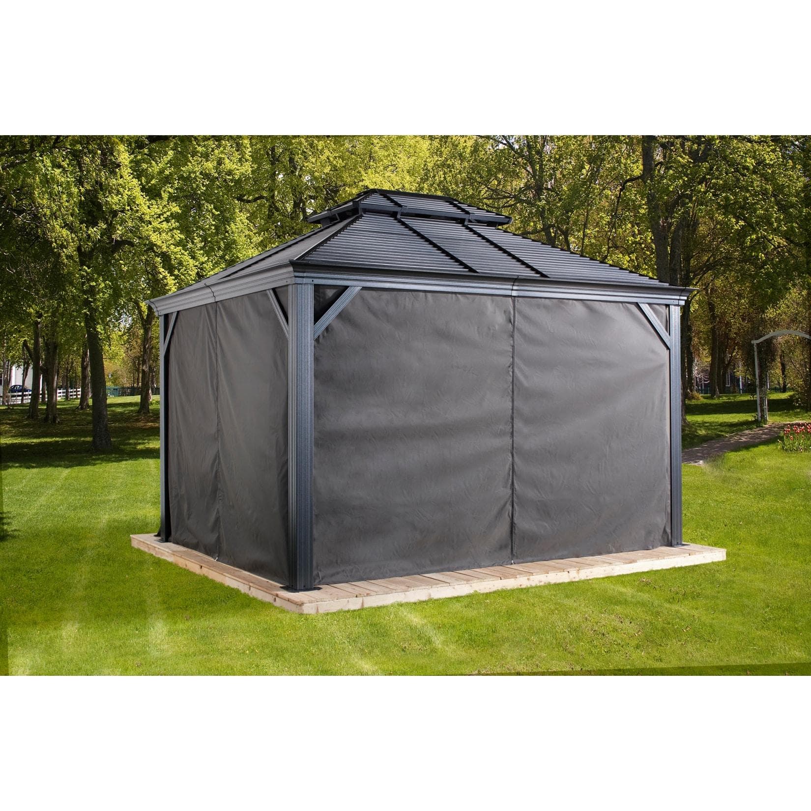 Pavillonseitenteil SOJAG grau Polyester passend für Pavillon Mykonos 12x16