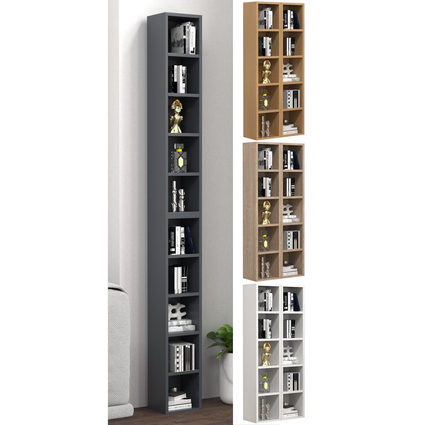 VCM Standregal Megosa S Holz Buche CD DVD Aufbewahrung