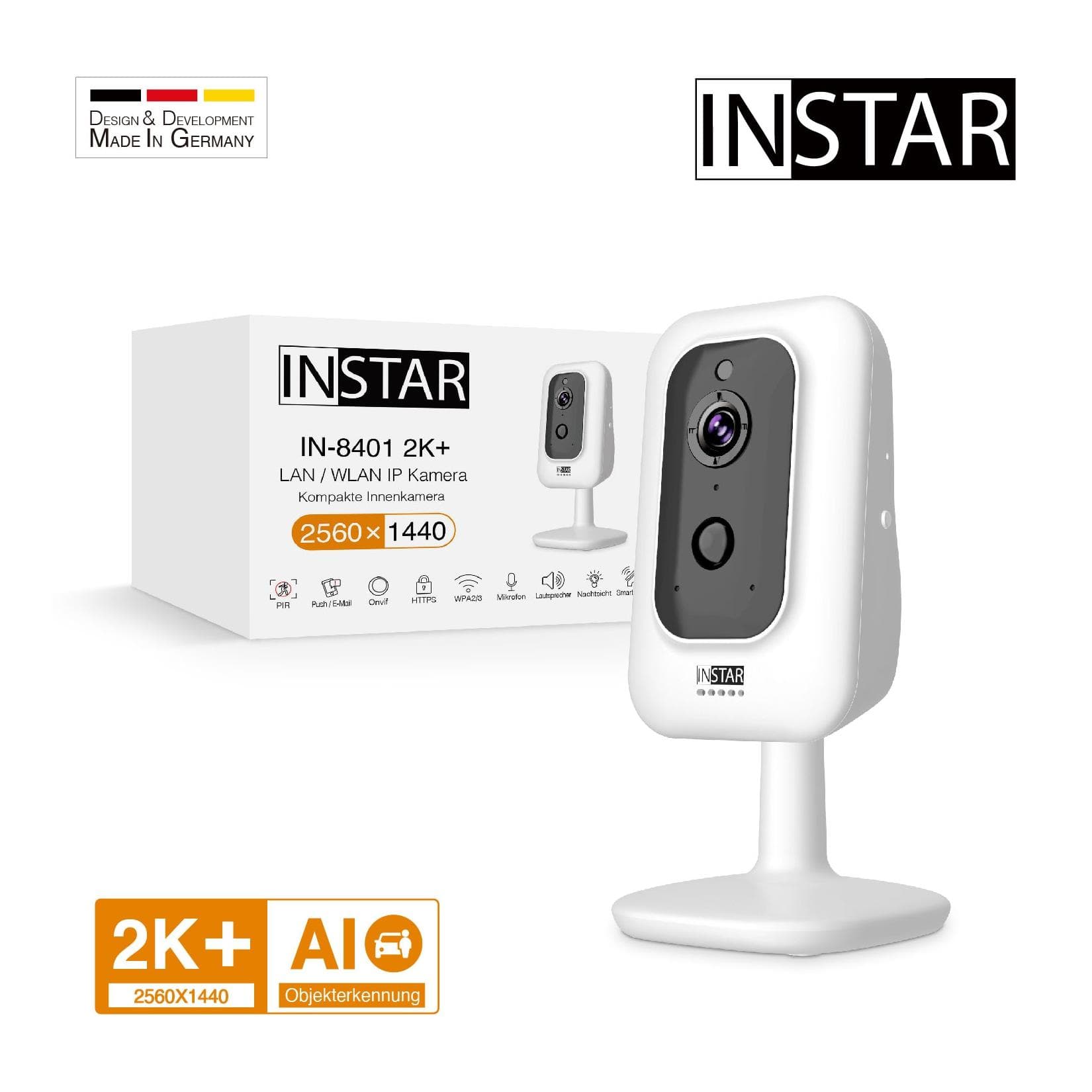 INSTAR IN-8401 2K+ Überwachungskamera Weiß Indoor WLAN LAN
