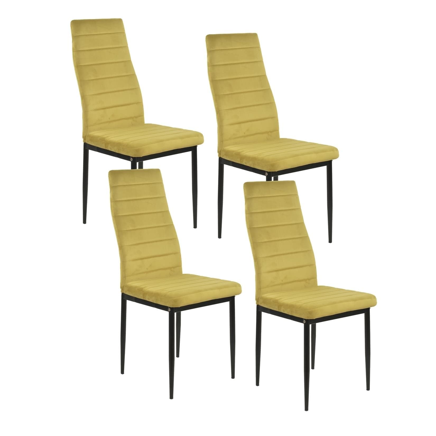 Samtsessel mit Metallgestell - 4er Set für Esszimmer