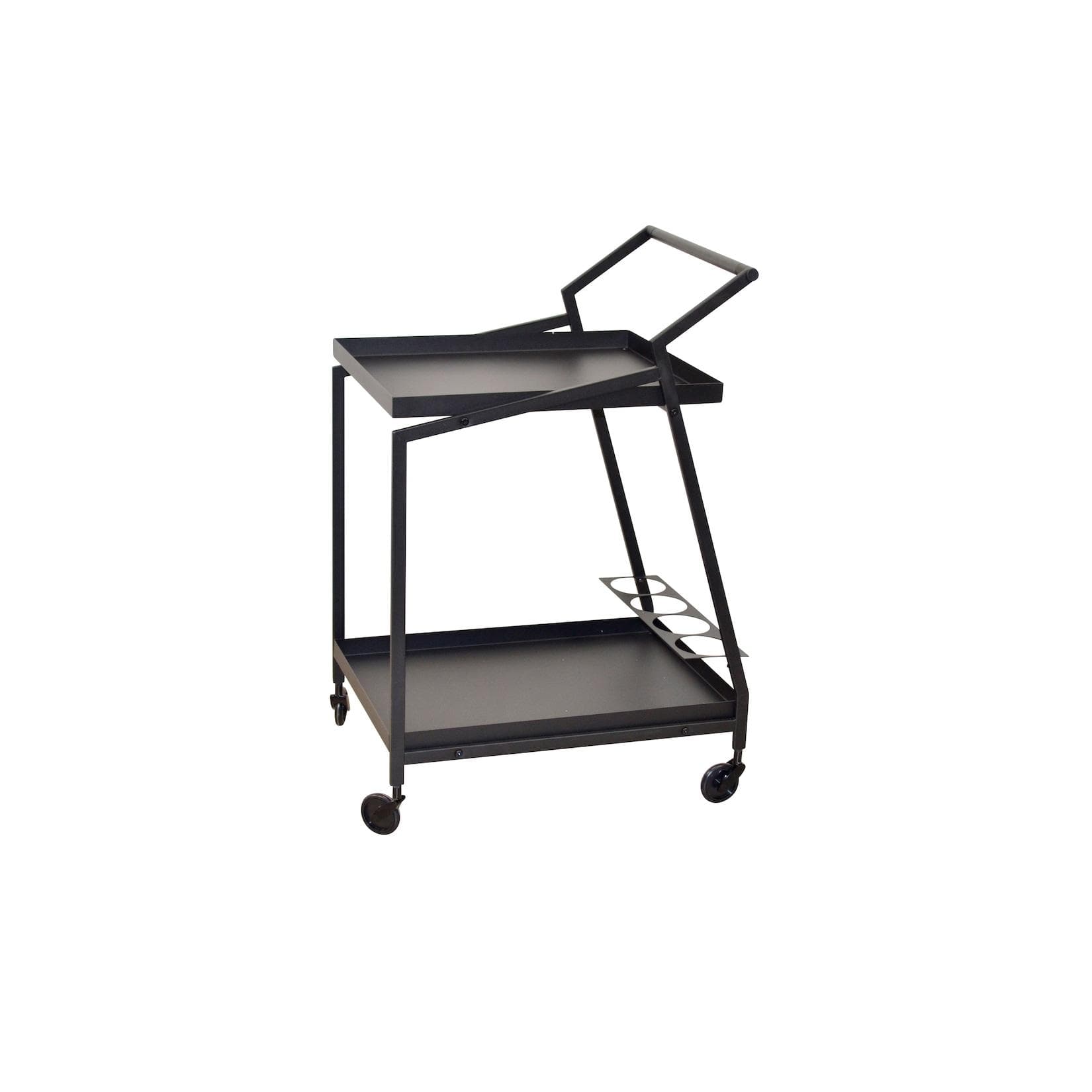 HOFMANN LIVING AND MORE Bartisch Schwarz Metall mit Rollen
