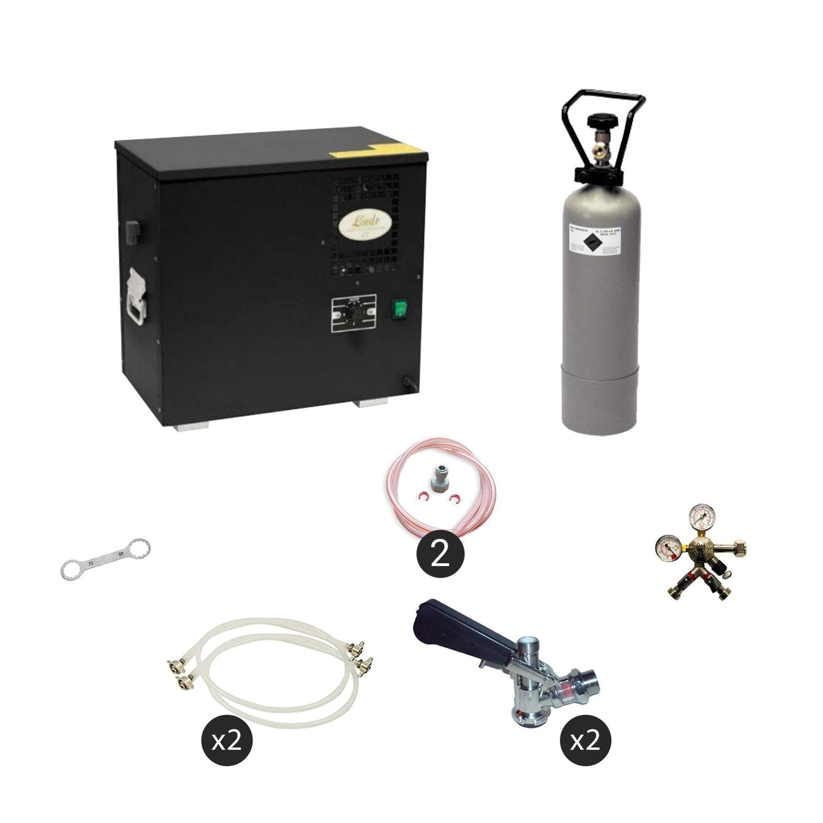 ich-zapfe Zapfanlage AS-40 2-leitig Durchlaufkühler Nasskühler Untertheke Green Line