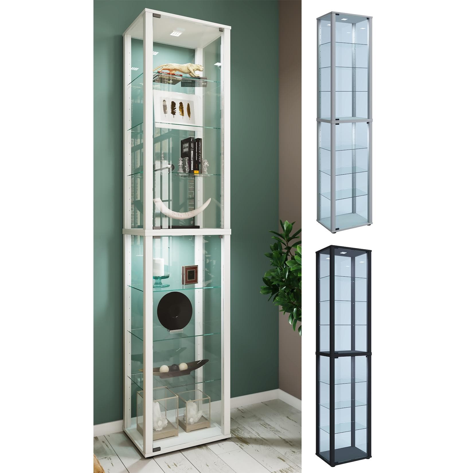 Holz-Glas-Vitrine für Sammler - Kavisa XL