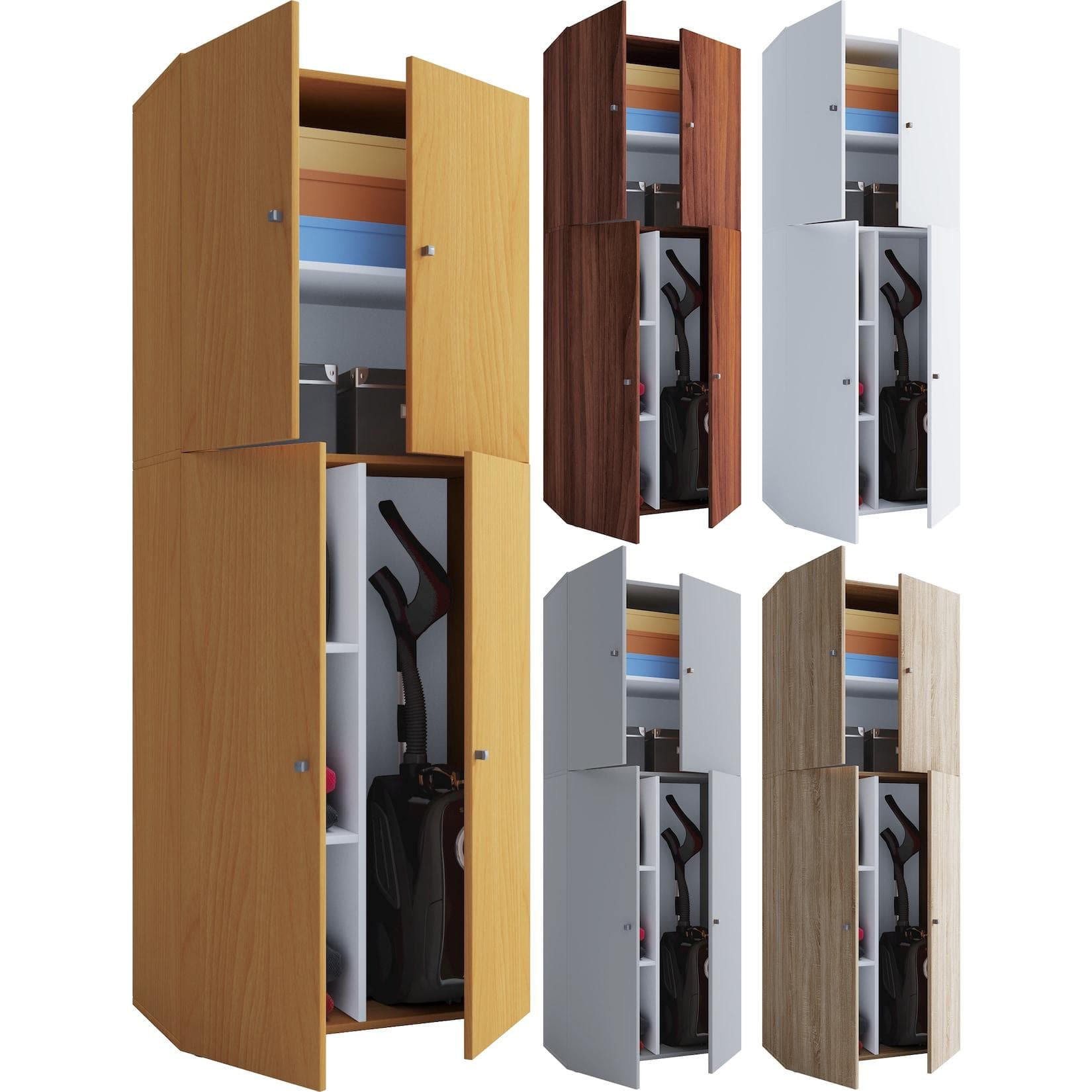 VCM Mehrzweckschrank Lona Holz Braun 6 Fächer