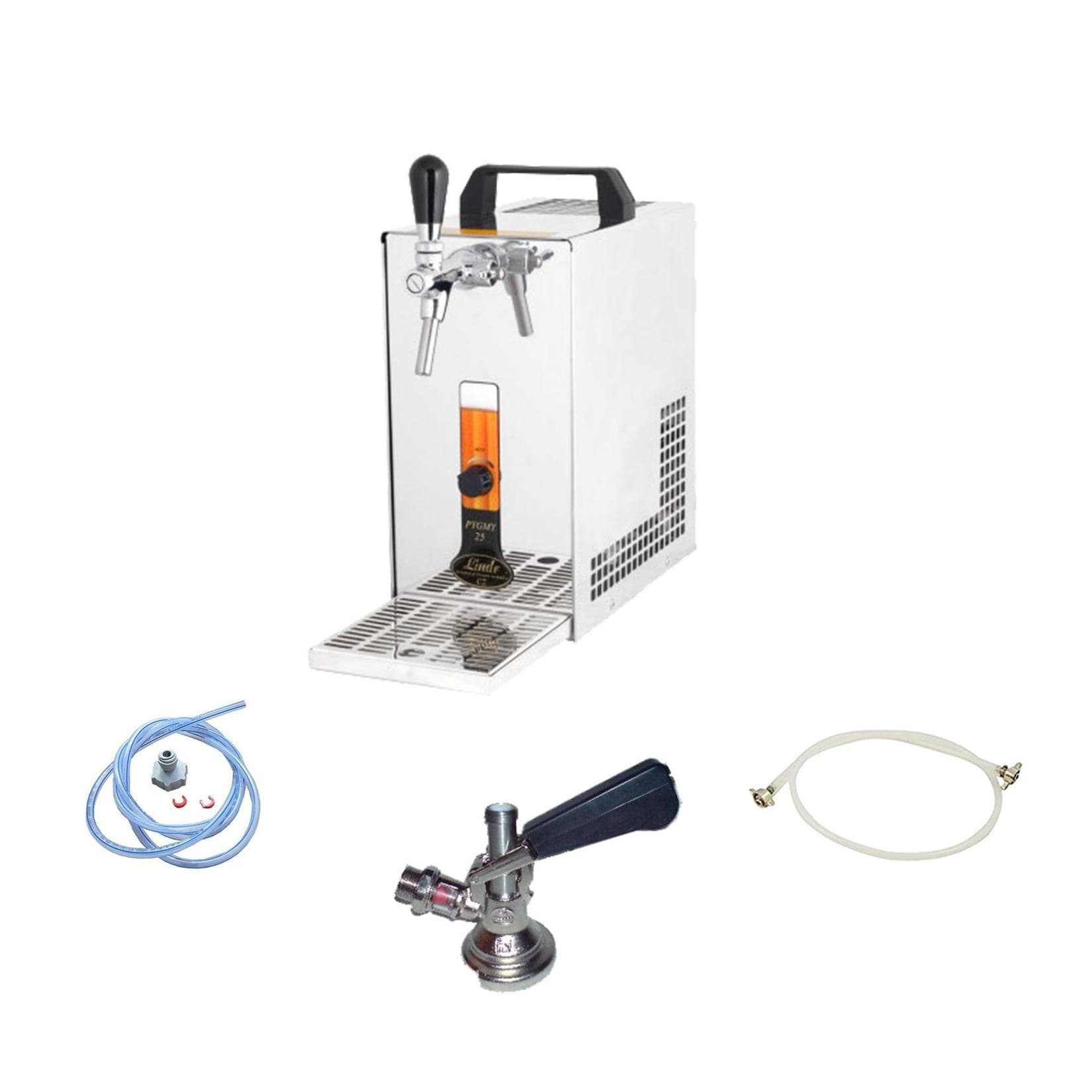 ich-zapfe Zapfanlage PYGMY 25/K mit Membranpumpe, 1-leitig Trockenkühlgerät aus Edelstahl, 35 Liter/h, Green Line